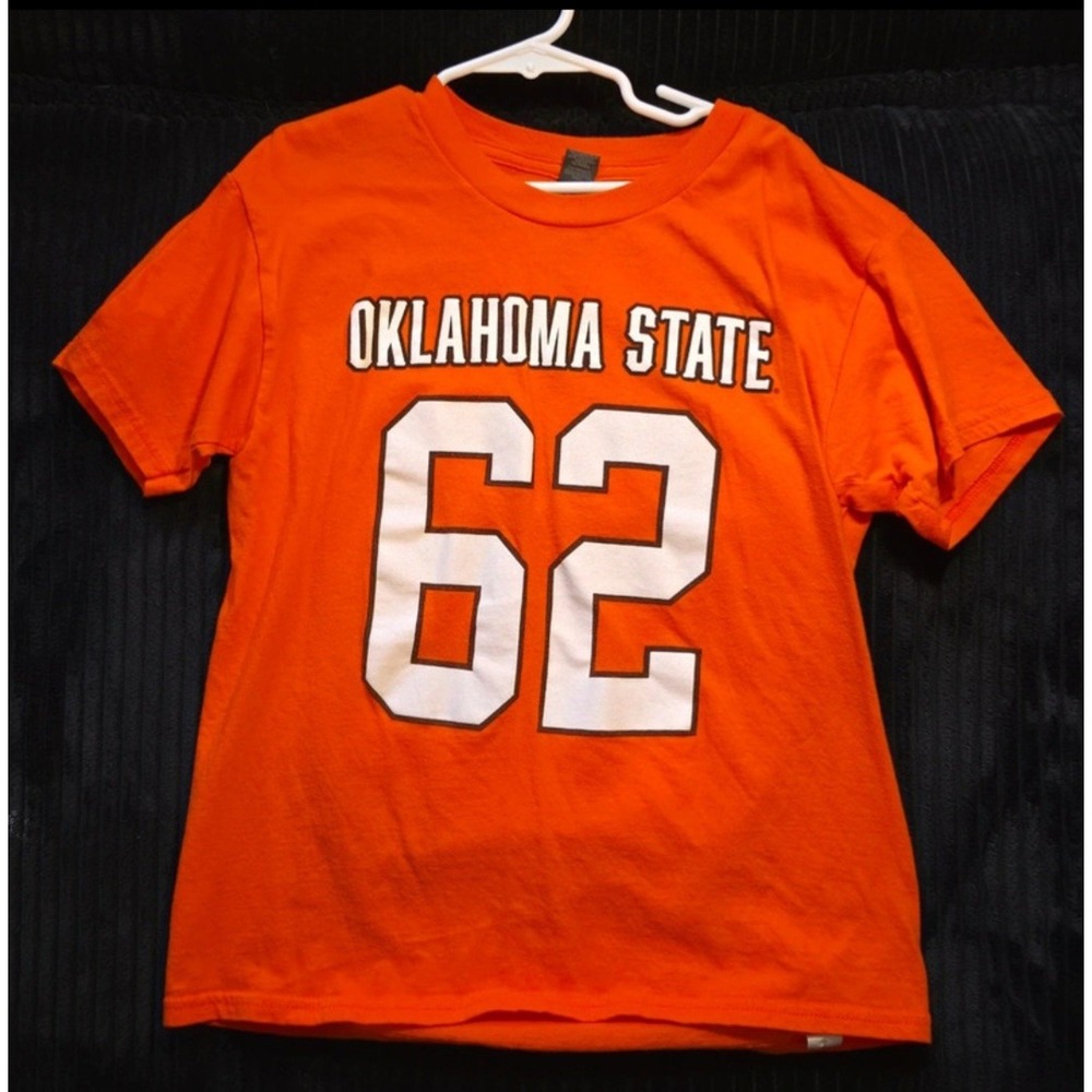 Oklahoma State Cowboys Youth Mejia 62 Orange T-Shirt Gildan Softstyle Size M